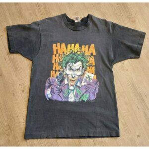Vintage Rare 1989 Single Stich Size L The Joker HaHaHa DC Comics BatmanT-Shirt‎